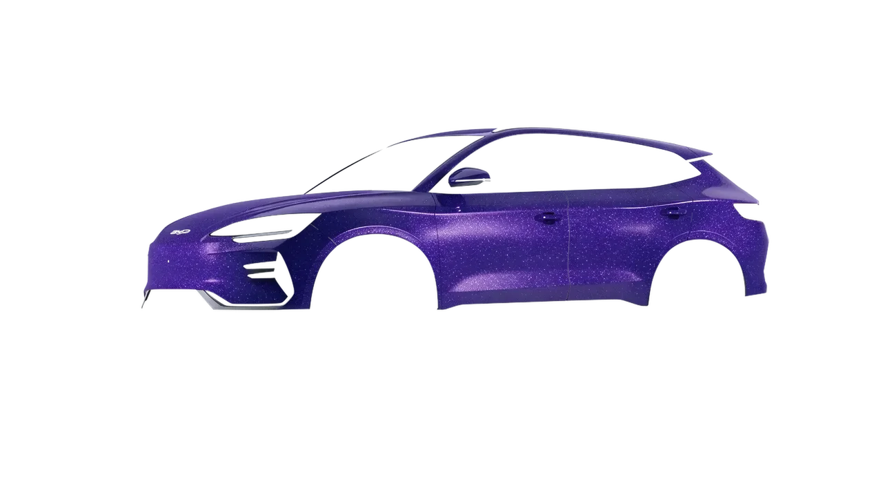 BYD Seal U 2025 wrapped in Purple (Avery Dennison SW900-587-D), front three-quarter view