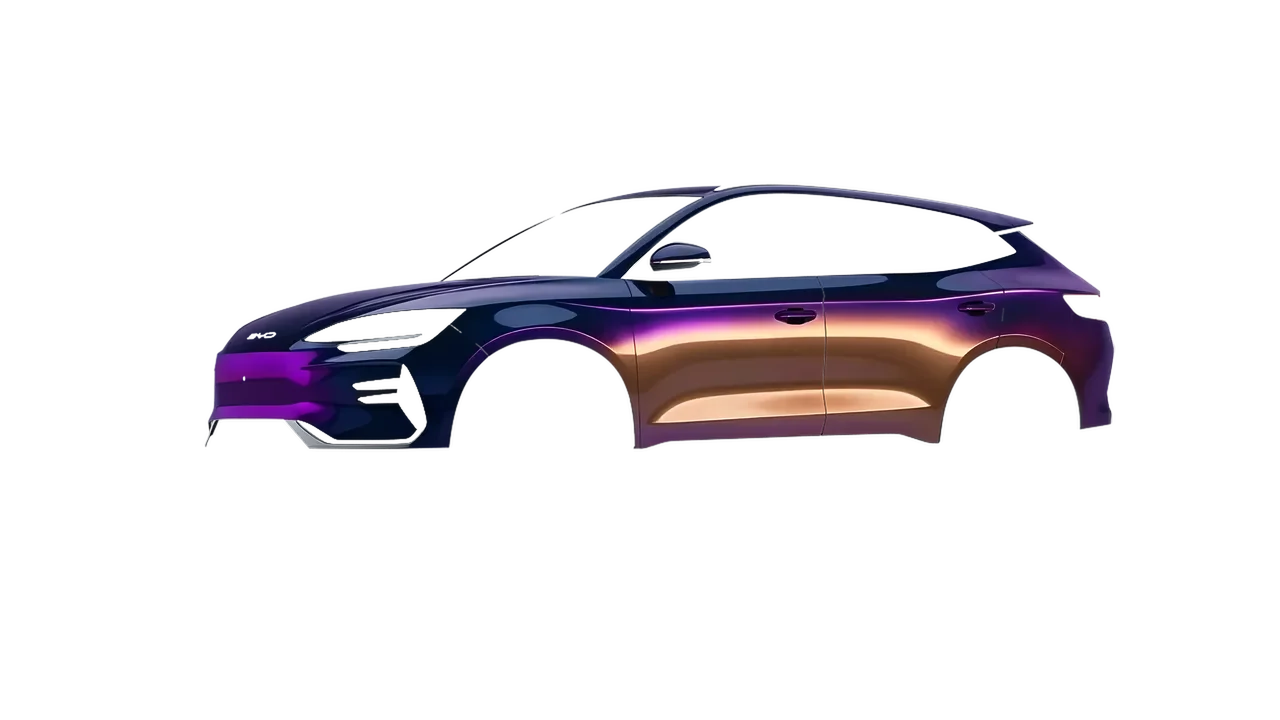 BYD Seal U 2025 wrapped in Gloss Flip Deep Space (3M GP278), front three-quarter view