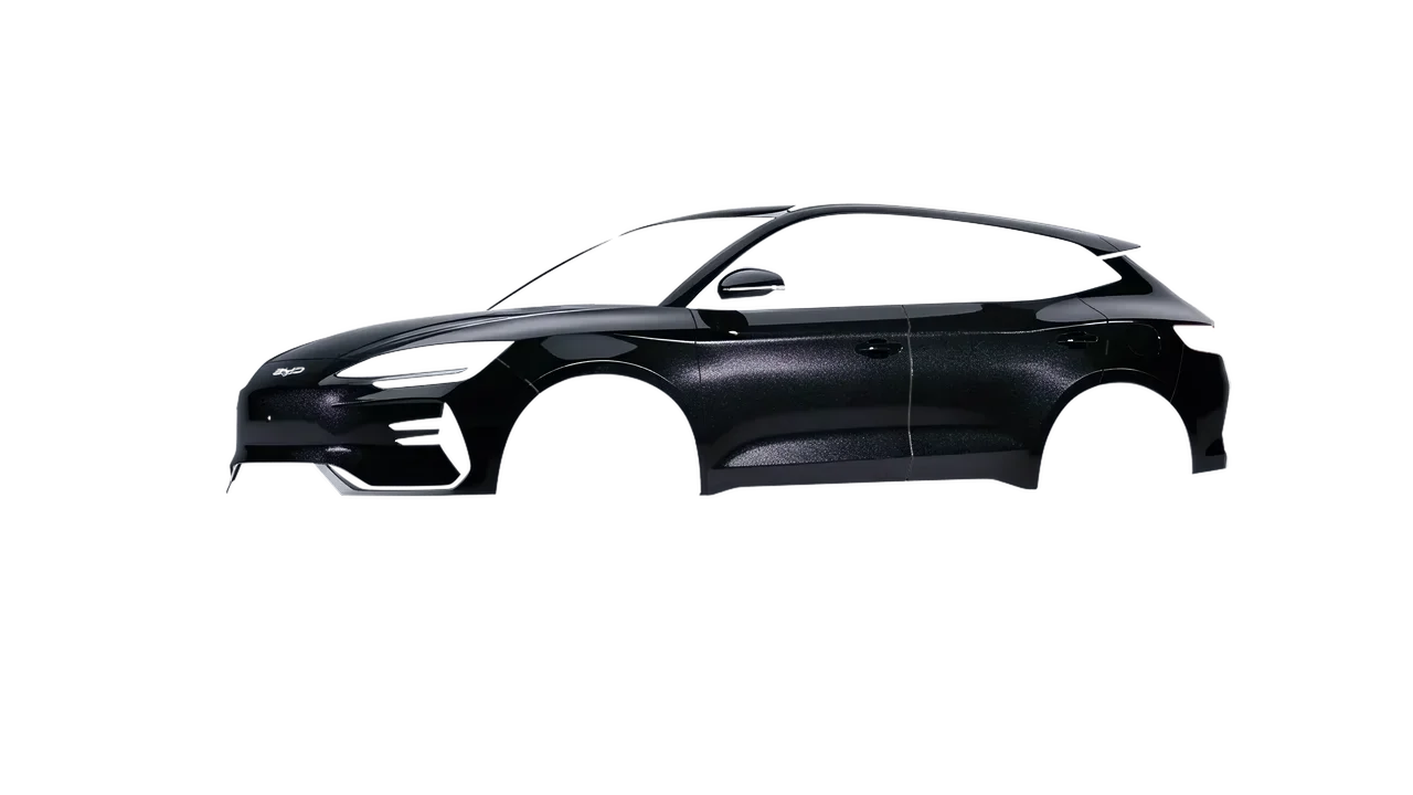 BYD Seal U 2025 wrapped in Mystery Black (Avery Dennison SW900-184-M), front three-quarter view