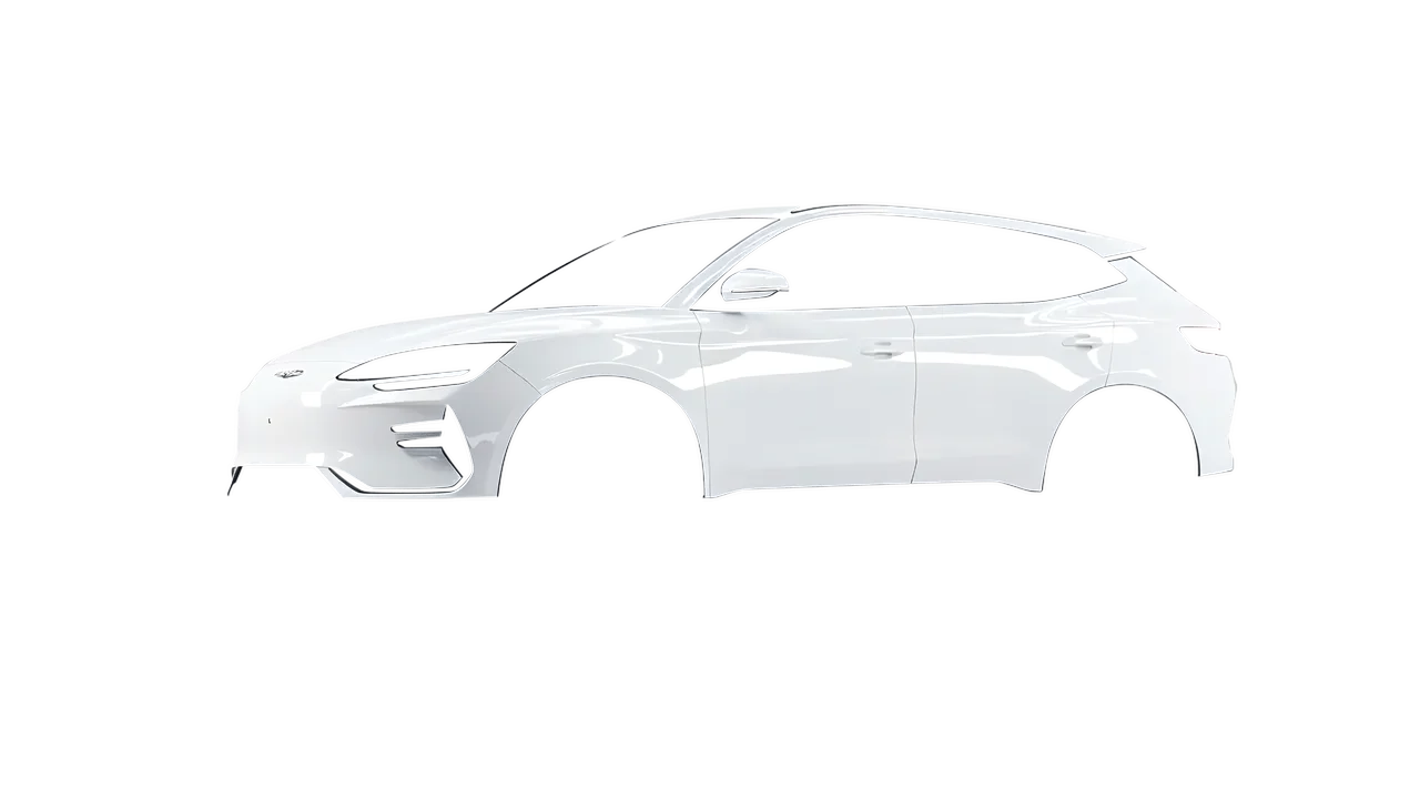 BYD Seal U 2025 wrapped in Gloss White (3M G10), front three-quarter view