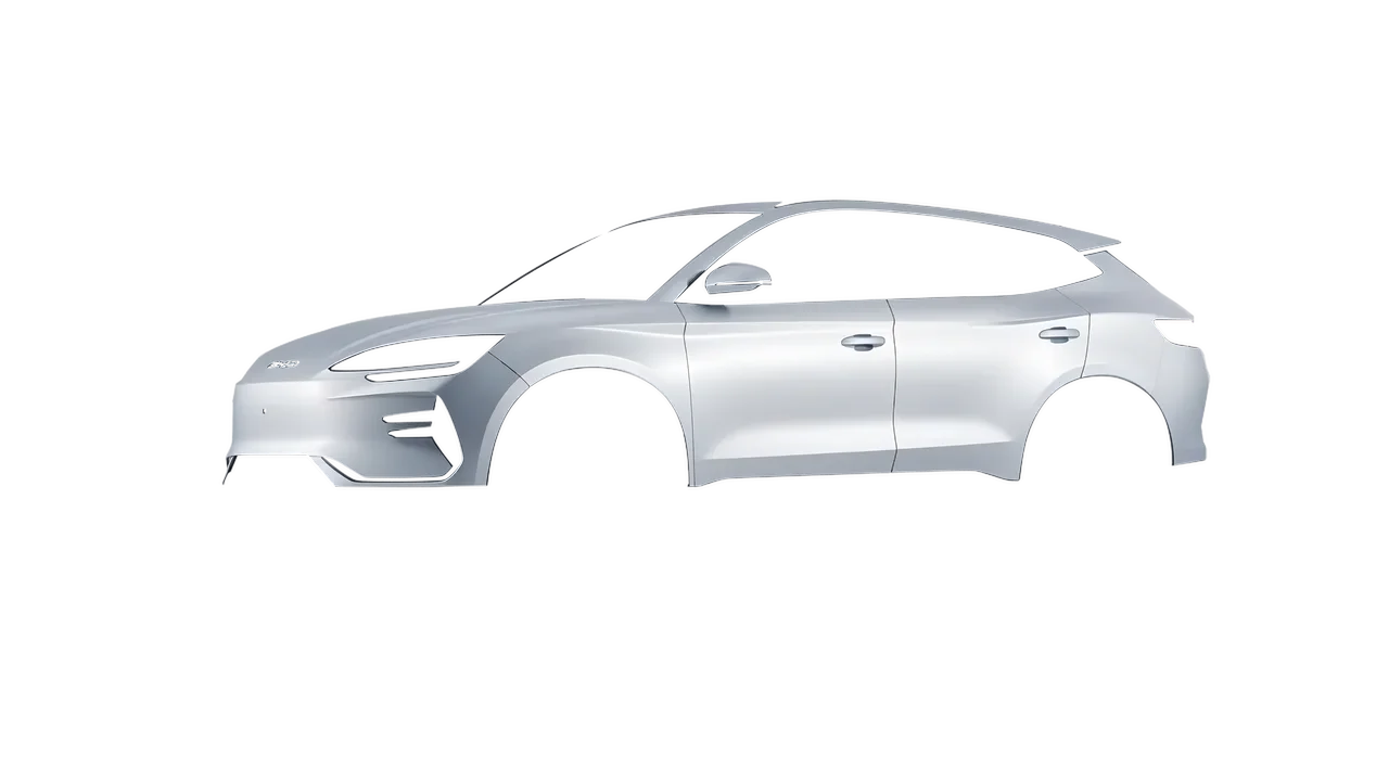 BYD Seal U 2025 wrapped in Matte Silver (3M M21), front three-quarter view
