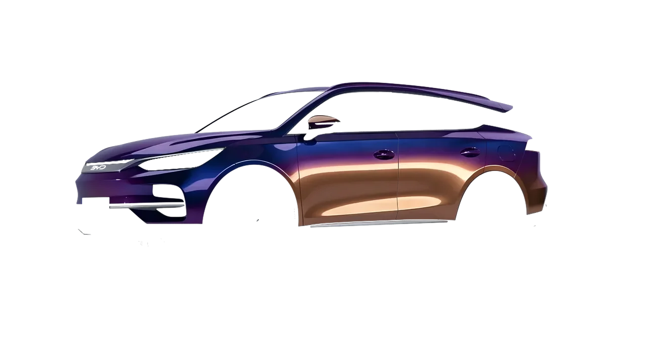 BYD Tang 2024 wrapped in Gloss Flip Deep Space (3M GP278), front three-quarter view