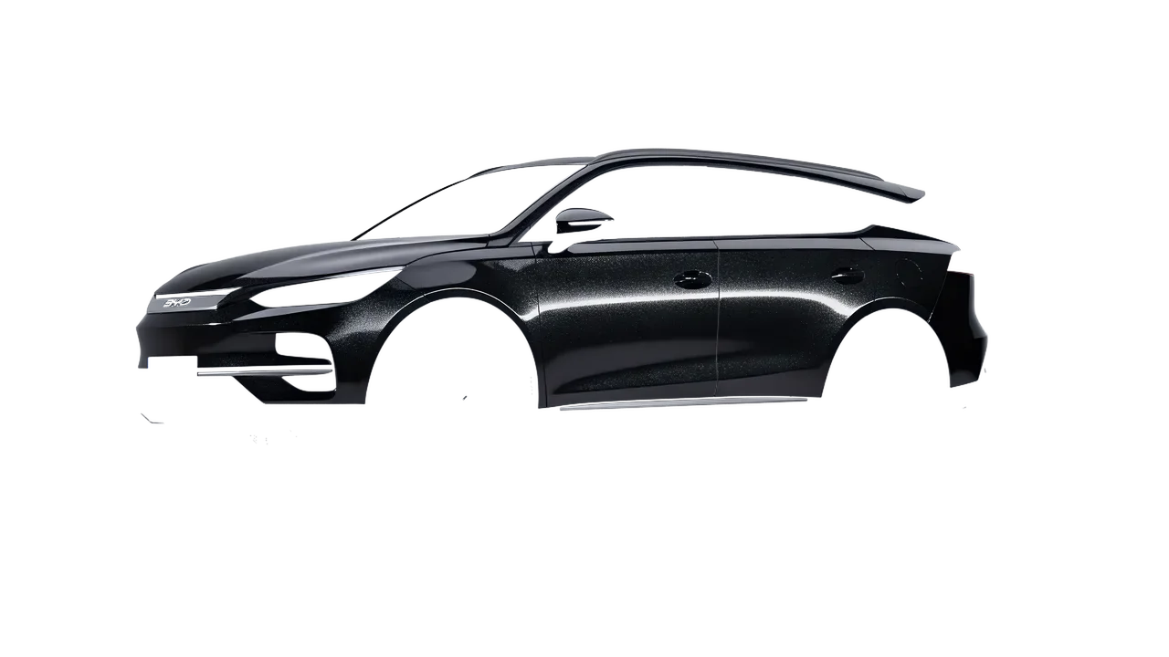 BYD Tang 2024 wrapped in Mystery Black (Avery Dennison SW900-184-M), front three-quarter view
