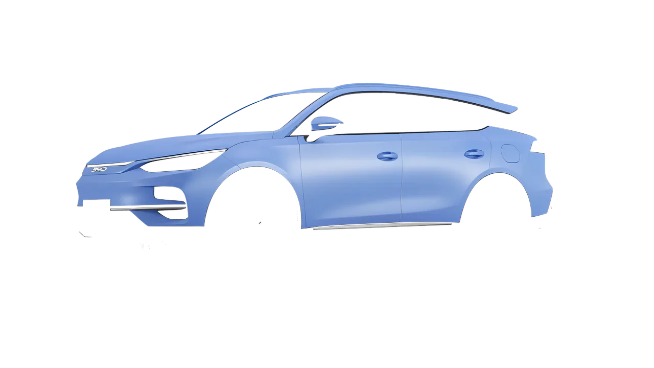 BYD Tang 2024 wrapped in Dreamline Blue (Avery Dennison SW900-616-O), front three-quarter view