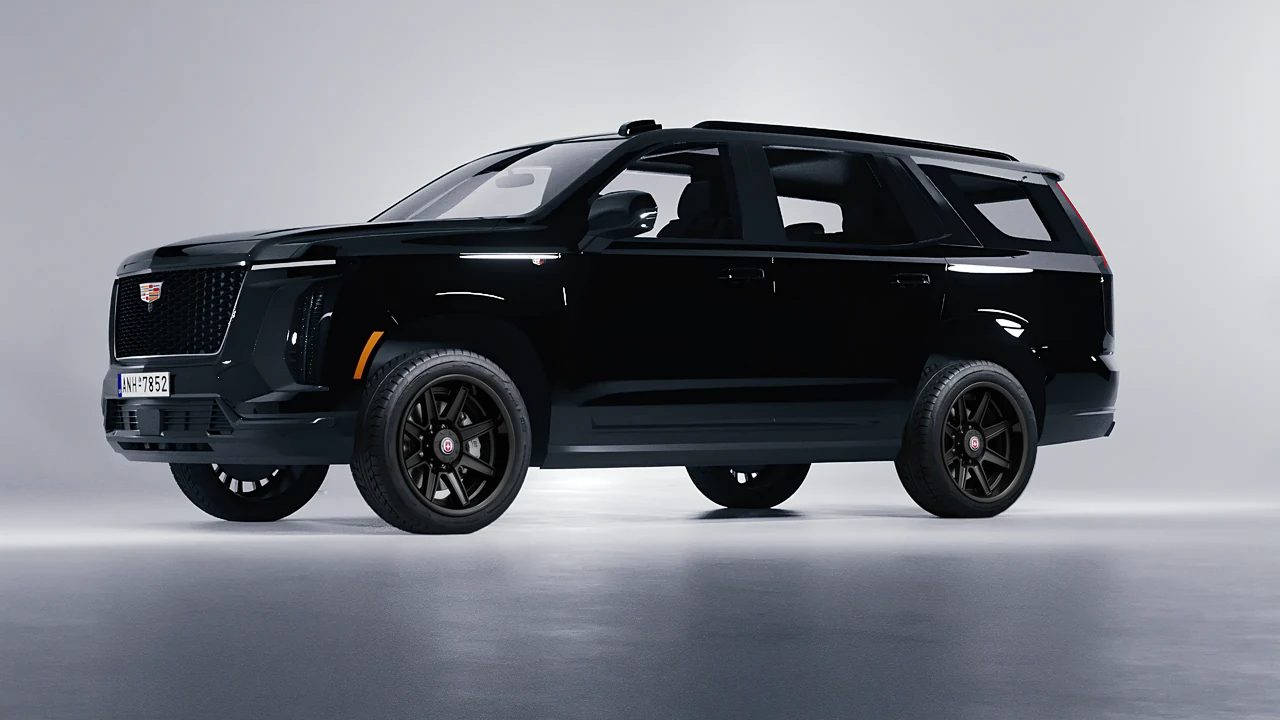 Cadillac Escalade 2025 on HRE Performance Wheels HD188H forged wheels, front three-quarter view
