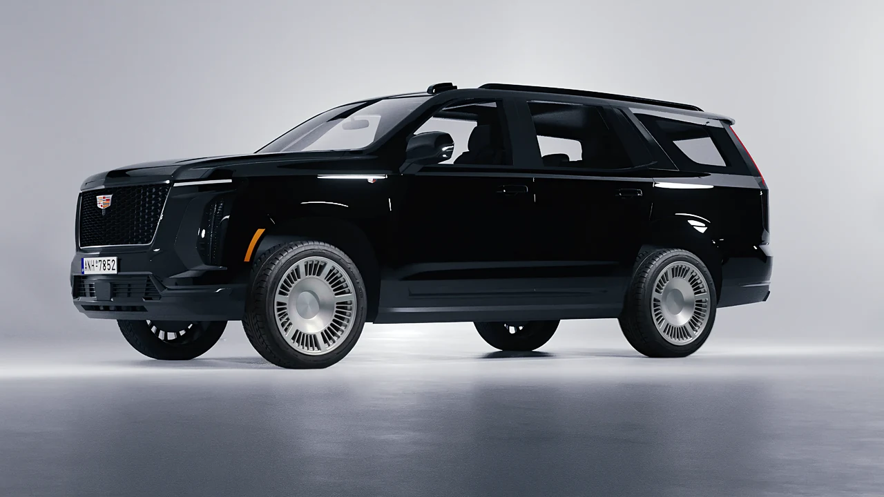 Cadillac Escalade 2025 on RDB LA Masterpiece forged wheels, front three-quarter view