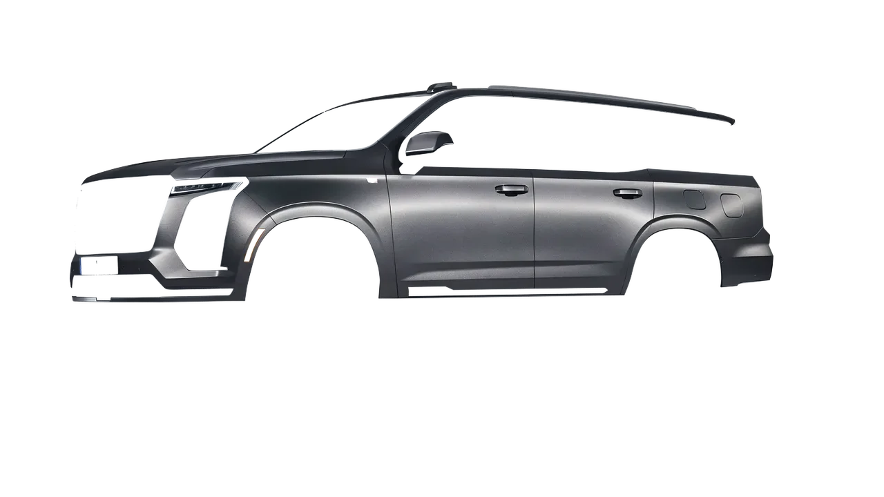 Cadillac Escalade 2025 wrapped in Black Rock Grey (Avery Dennison SW900-823-M), front three-quarter view