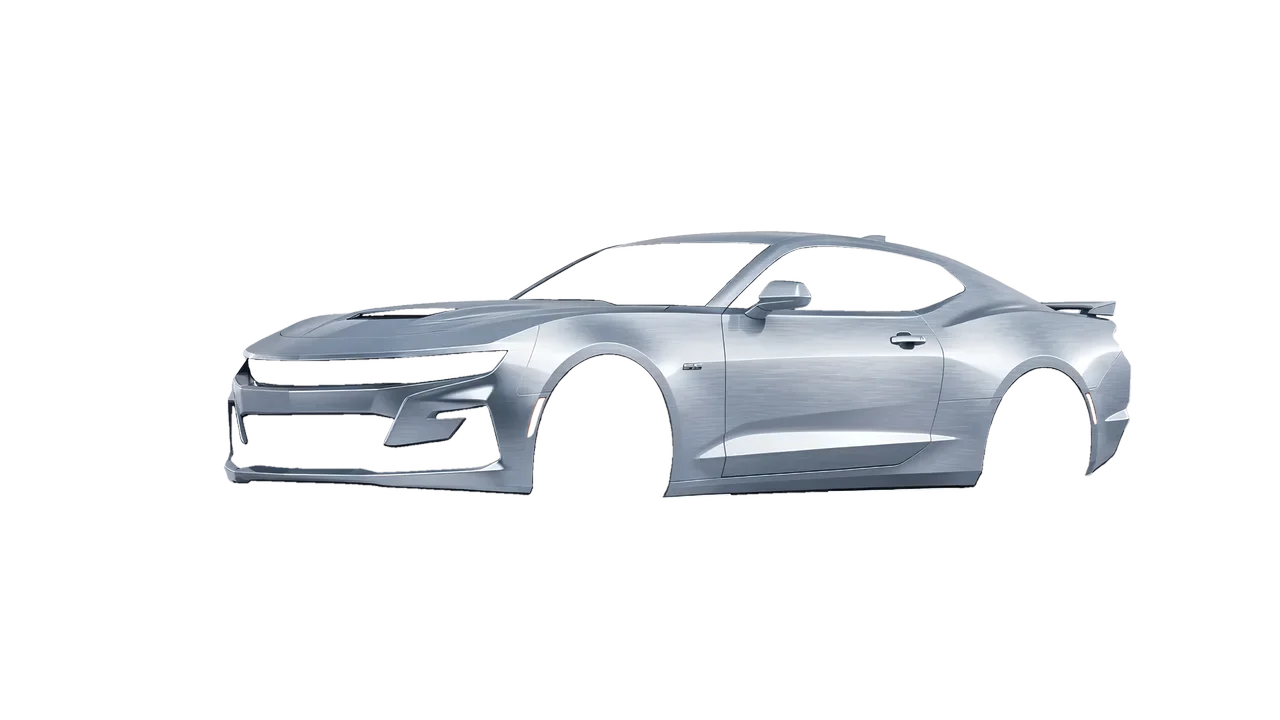 Chevrolet Camaro SS 2020 wrapped in Brushed Aluminum (Avery Dennison SW900-812-X), front three-quarter view