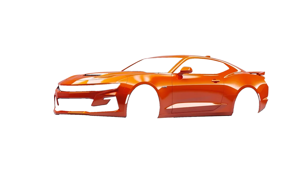 Chevrolet Camaro SS 2020 wrapped in Fiery Orange (3M G364), front three-quarter view
