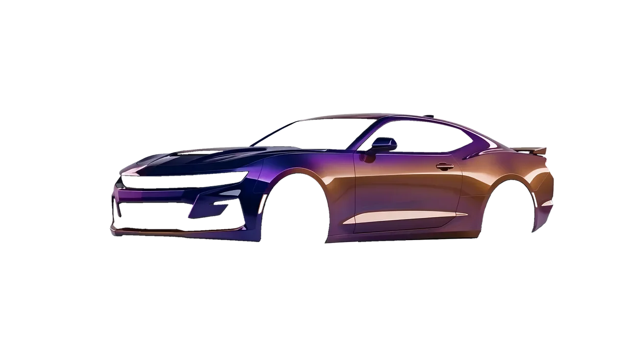 Chevrolet Camaro SS 2020 wrapped in Gloss Flip Deep Space (3M GP278), front three-quarter view