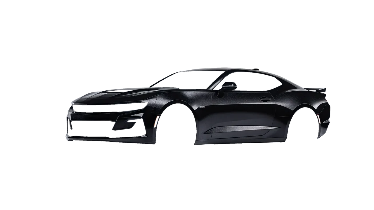 Chevrolet Camaro SS 2020 wrapped in Mystery Black (Avery Dennison SW900-184-M), front three-quarter view