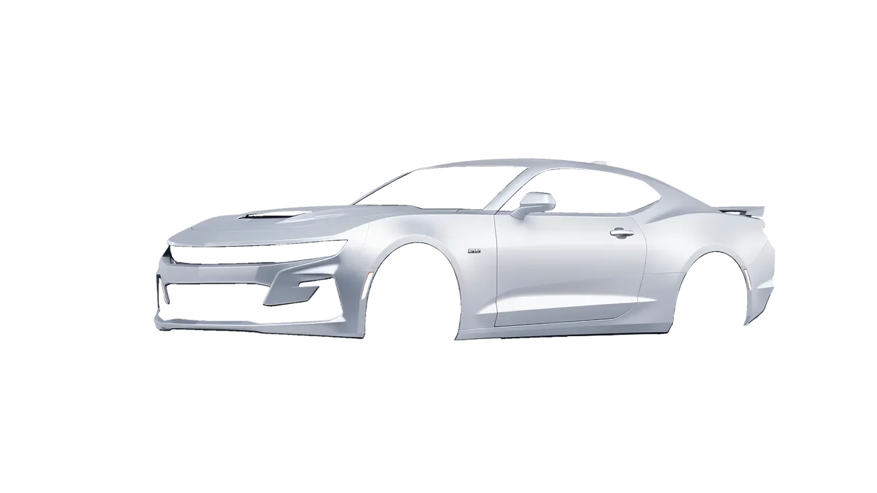 Chevrolet Camaro SS 2020 wrapped in Matte Silver (3M M21), front three-quarter view