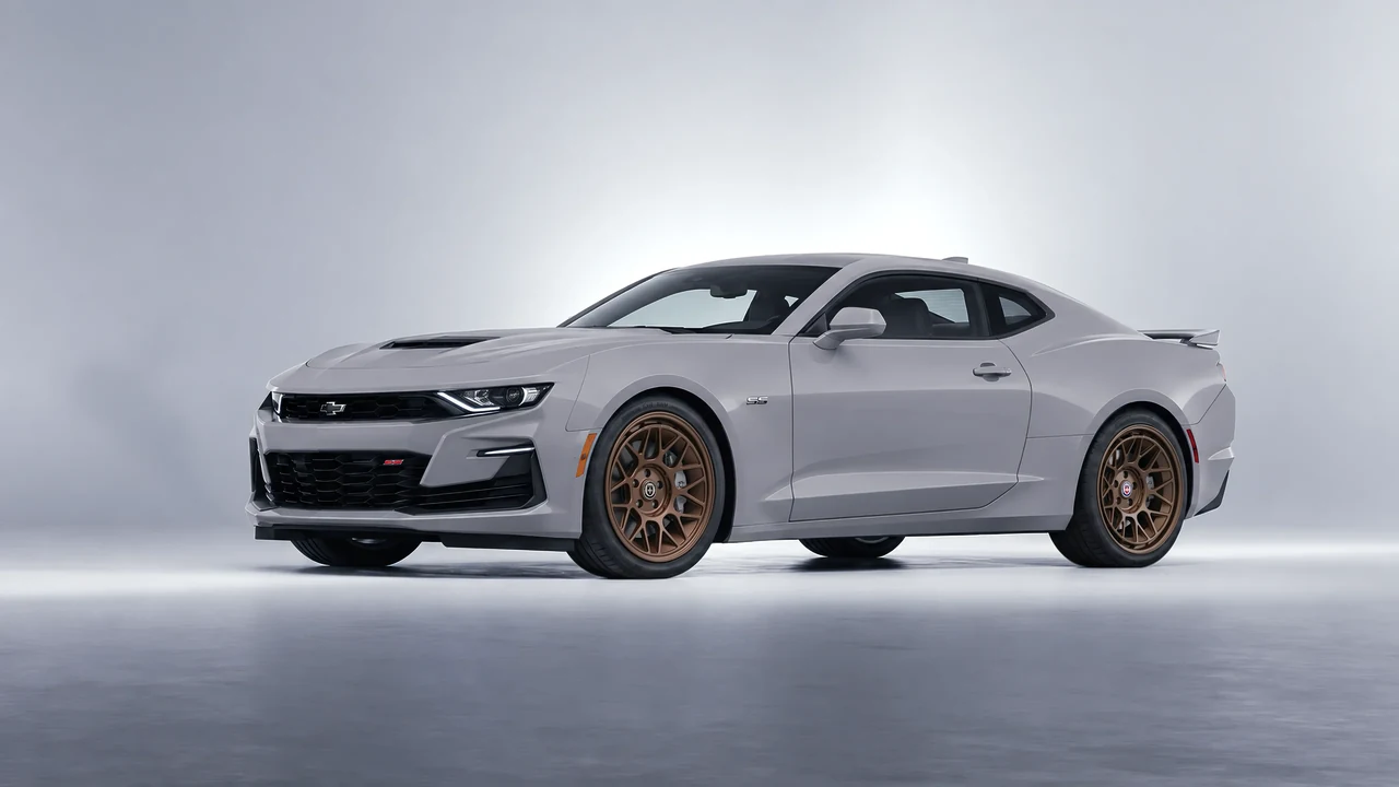 Chevrolet Camaro SS 2020 on HRE Performance Wheels 500-GTM forged wheels, front three-quarter view