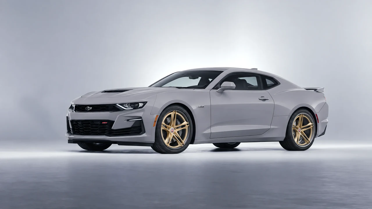 Chevrolet Camaro SS 2020 on HRE Performance Wheels S207H forged wheels, front three-quarter view
