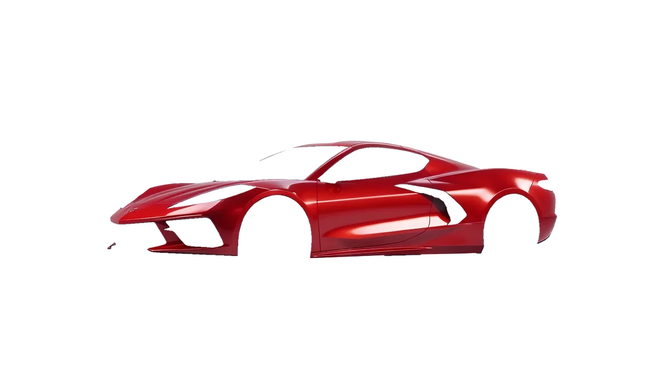 Chevrolet Corvette Z51 2021 wrapped in Hot Rod Red (3M G13), front three-quarter view