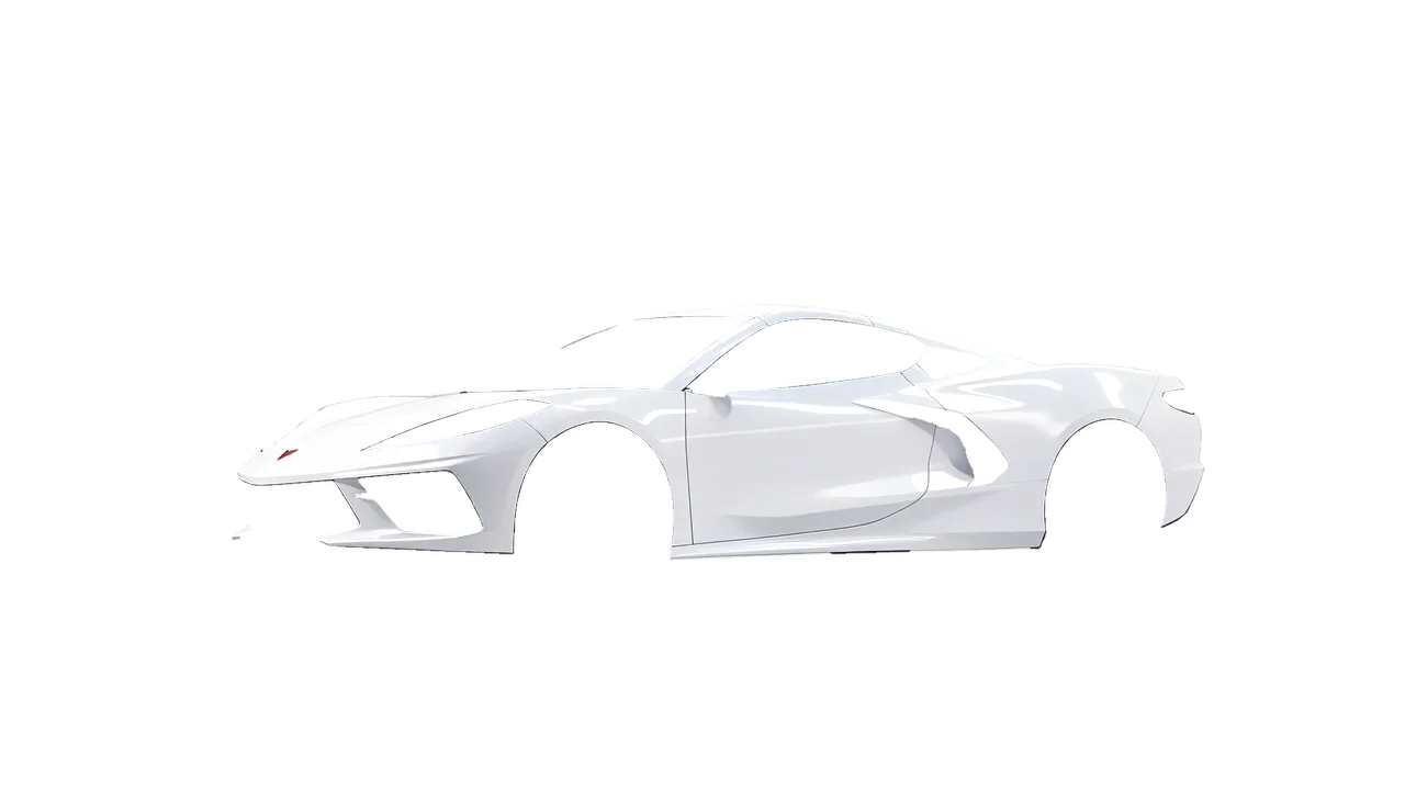 Chevrolet Corvette Z51 2021 wrapped in Gloss White (3M G10), front three-quarter view