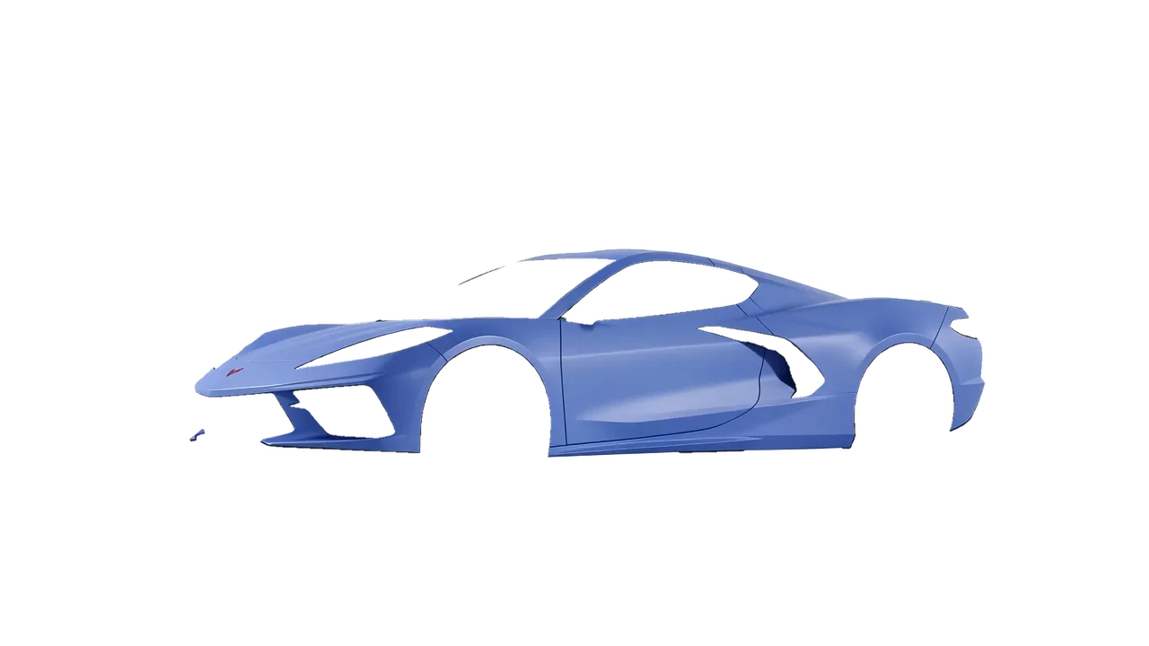 Chevrolet Corvette Z51 2021 wrapped in Dreamline Blue (Avery Dennison SW900-616-O), front three-quarter view