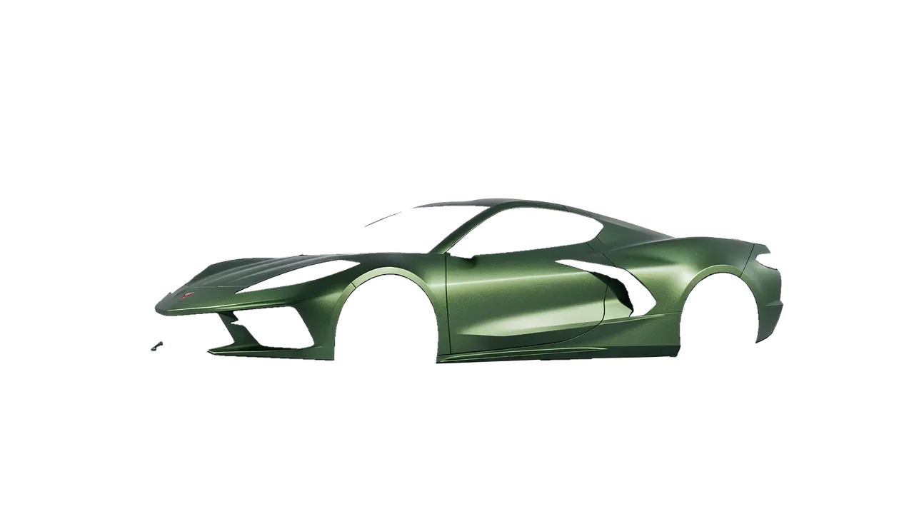 Chevrolet Corvette Z51 2021 wrapped in Apple Green (Avery Dennison SW900-745-M), front three-quarter view