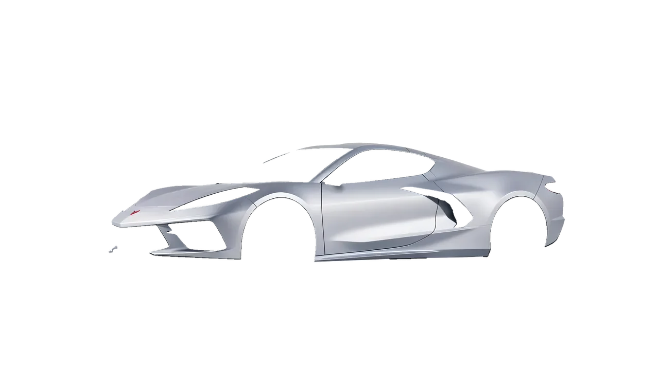 Chevrolet Corvette Z51 2021 wrapped in Matte Silver (3M M21), front three-quarter view