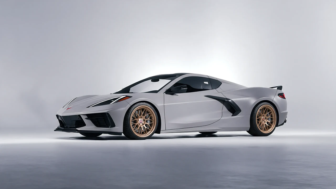 Chevrolet Corvette Z51 2021 on HRE Performance Wheels 300-GTS forged wheels, front three-quarter view