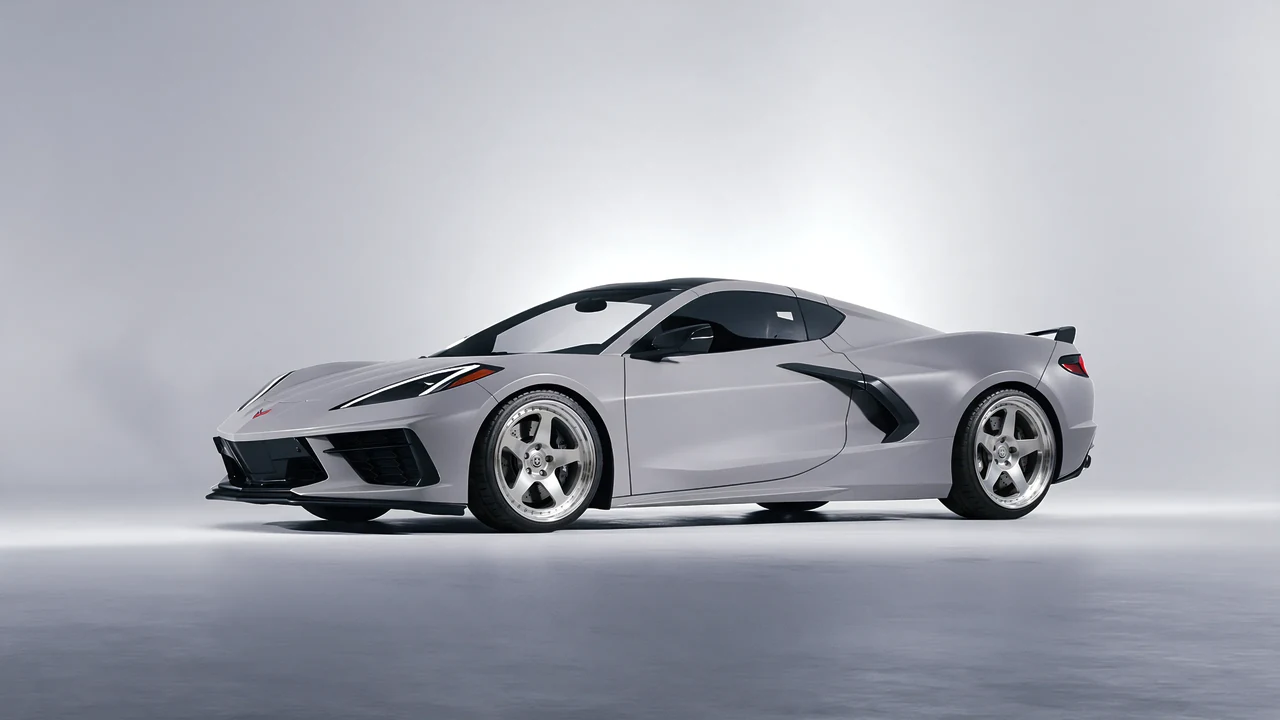 Chevrolet Corvette Z51 2021 on HRE Performance Wheels 305 forged wheels, front three-quarter view