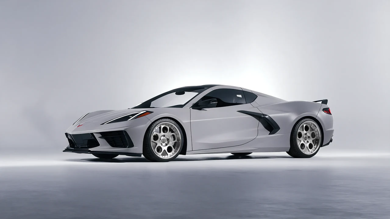 Chevrolet Corvette Z51 2021 on HRE Performance Wheels 454 forged wheels, front three-quarter view