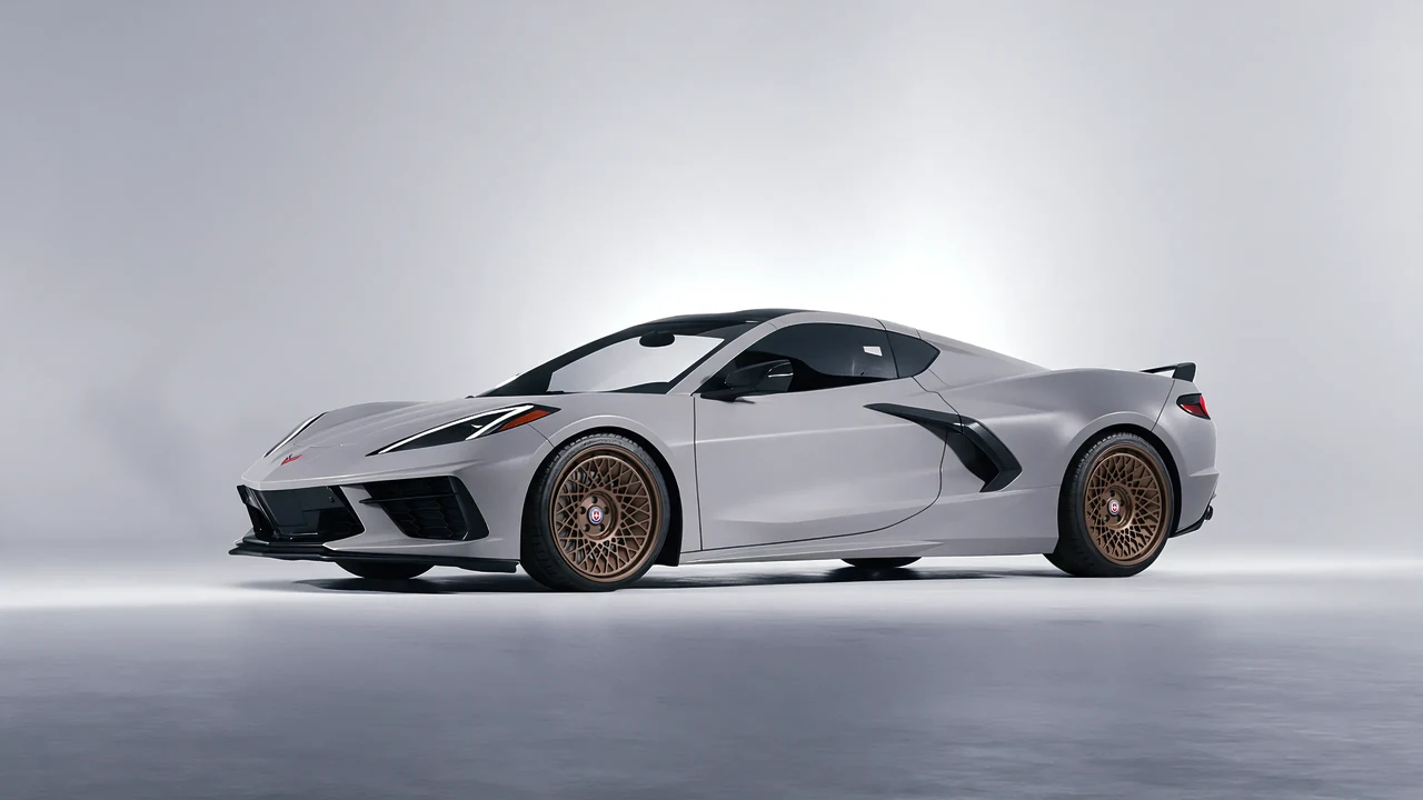 Chevrolet Corvette Z51 2021 on HRE Performance Wheels 501-GTM forged wheels, front three-quarter view