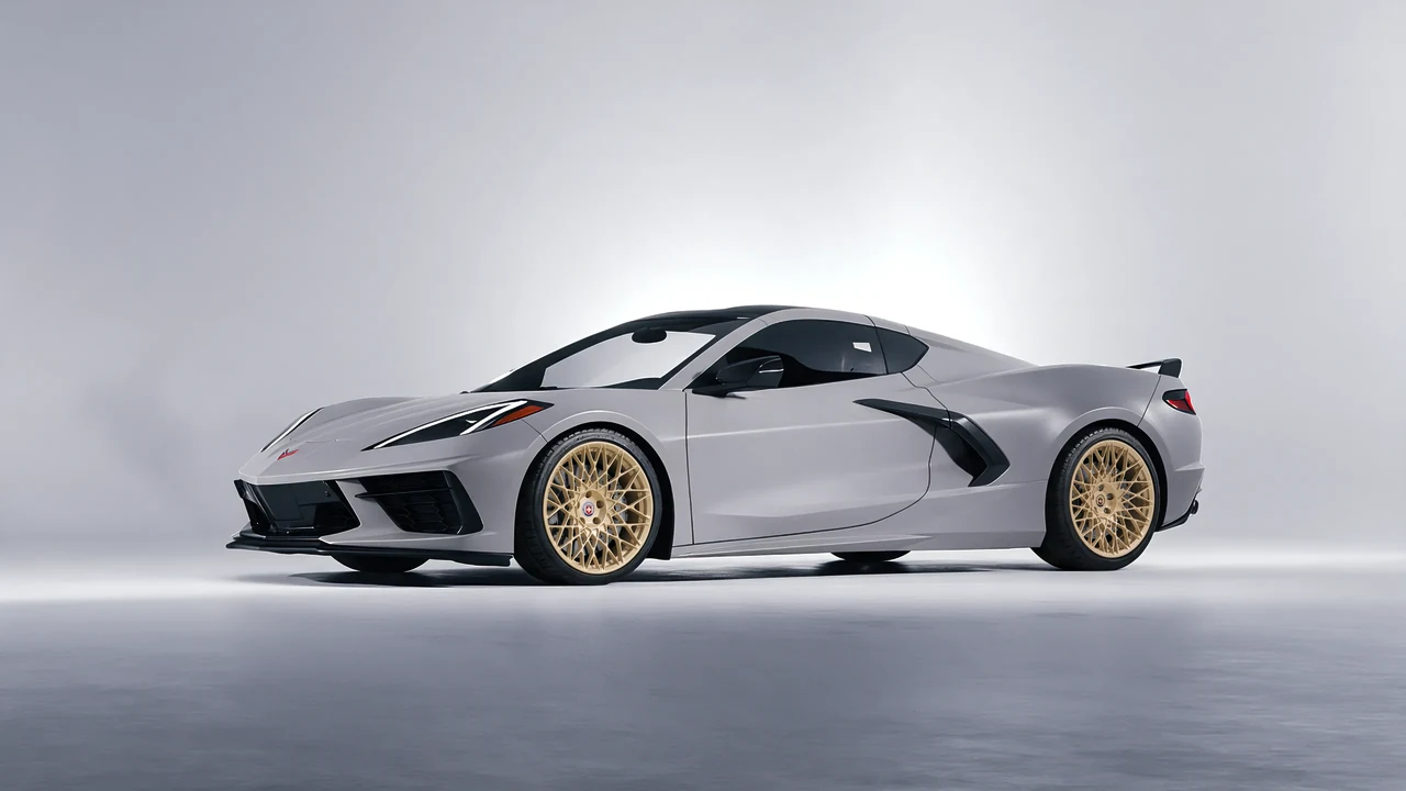 Chevrolet Corvette Z51 2021 on HRE Performance Wheels 501M forged wheels, front three-quarter view