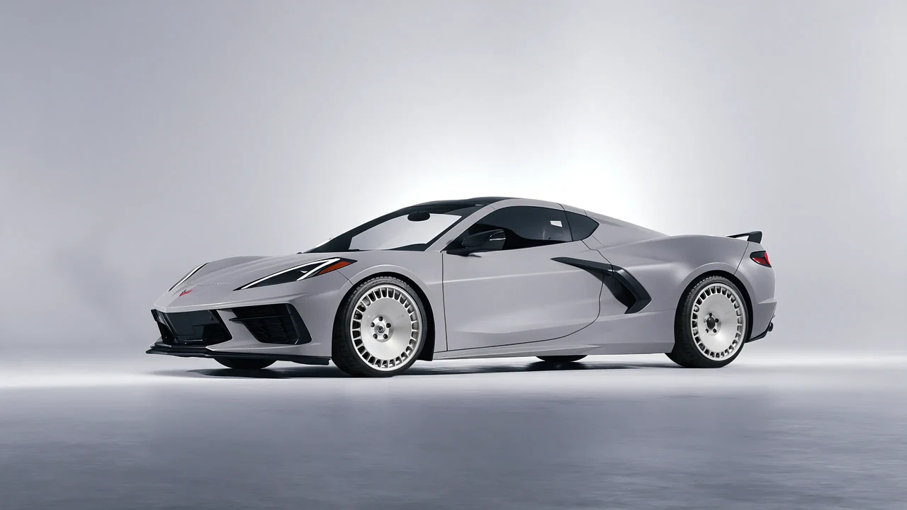 Chevrolet Corvette Z51 2021 on HRE Performance Wheels 935M forged wheels, front three-quarter view