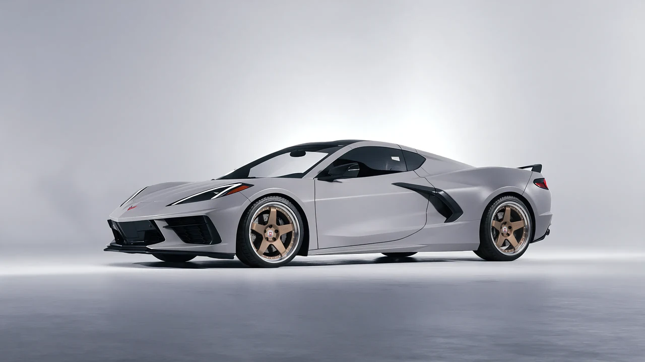 Chevrolet Corvette Z51 2021 on HRE Performance Wheels C105 forged wheels, front three-quarter view