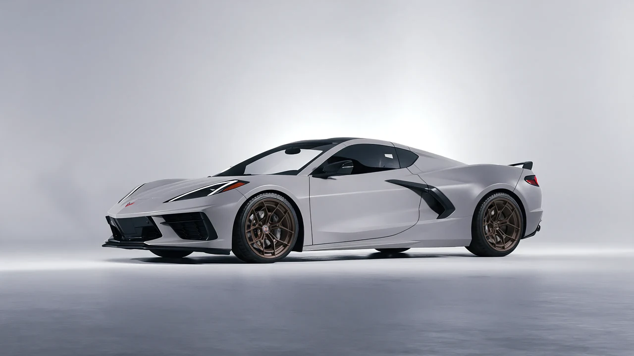 Chevrolet Corvette Z51 2021 on HRE Performance Wheels P301 forged wheels, front three-quarter view