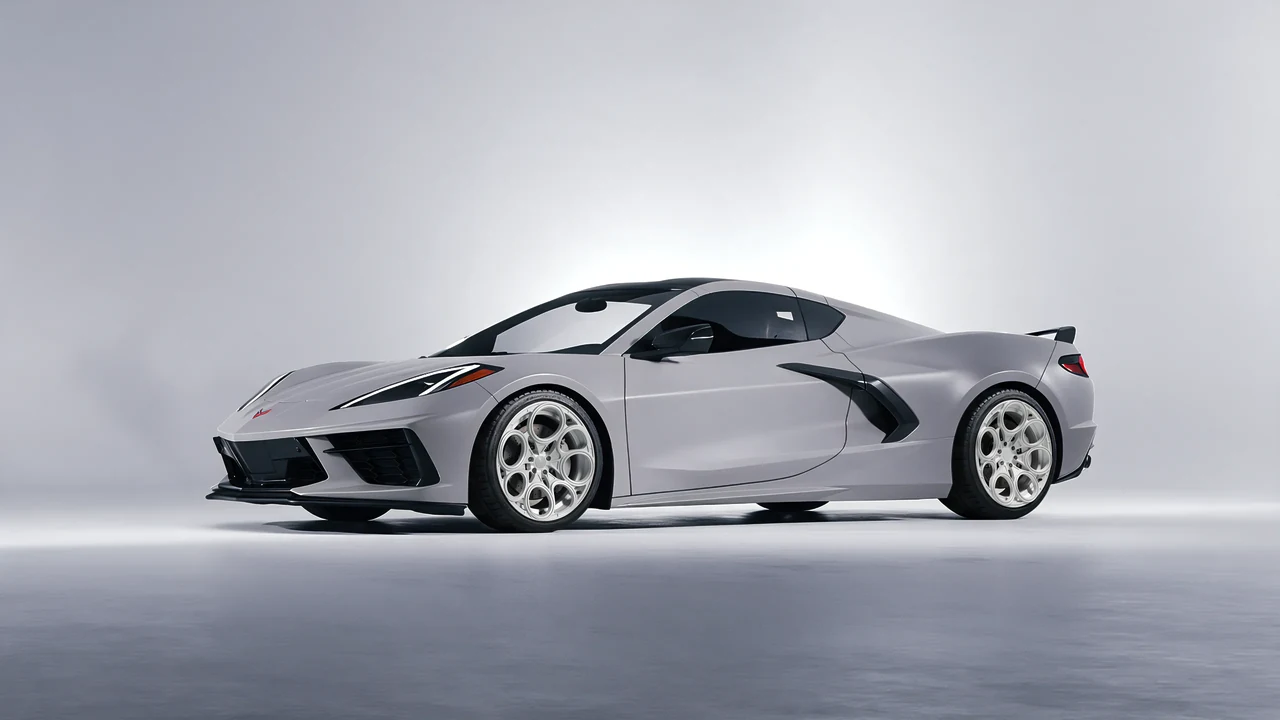 Chevrolet Corvette Z51 2021 on RDB LA Revolver forged wheels, front three-quarter view