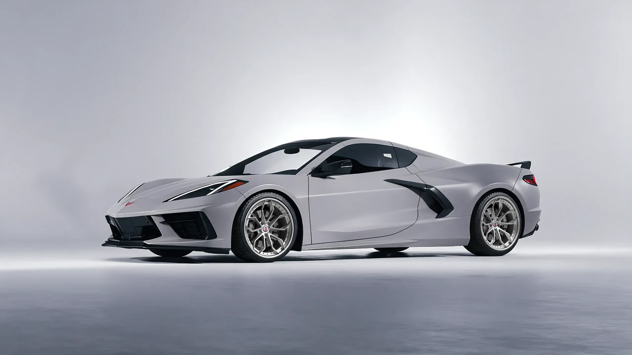 Chevrolet Corvette Z51 2021 on HRE Performance Wheels S201 forged wheels, front three-quarter view