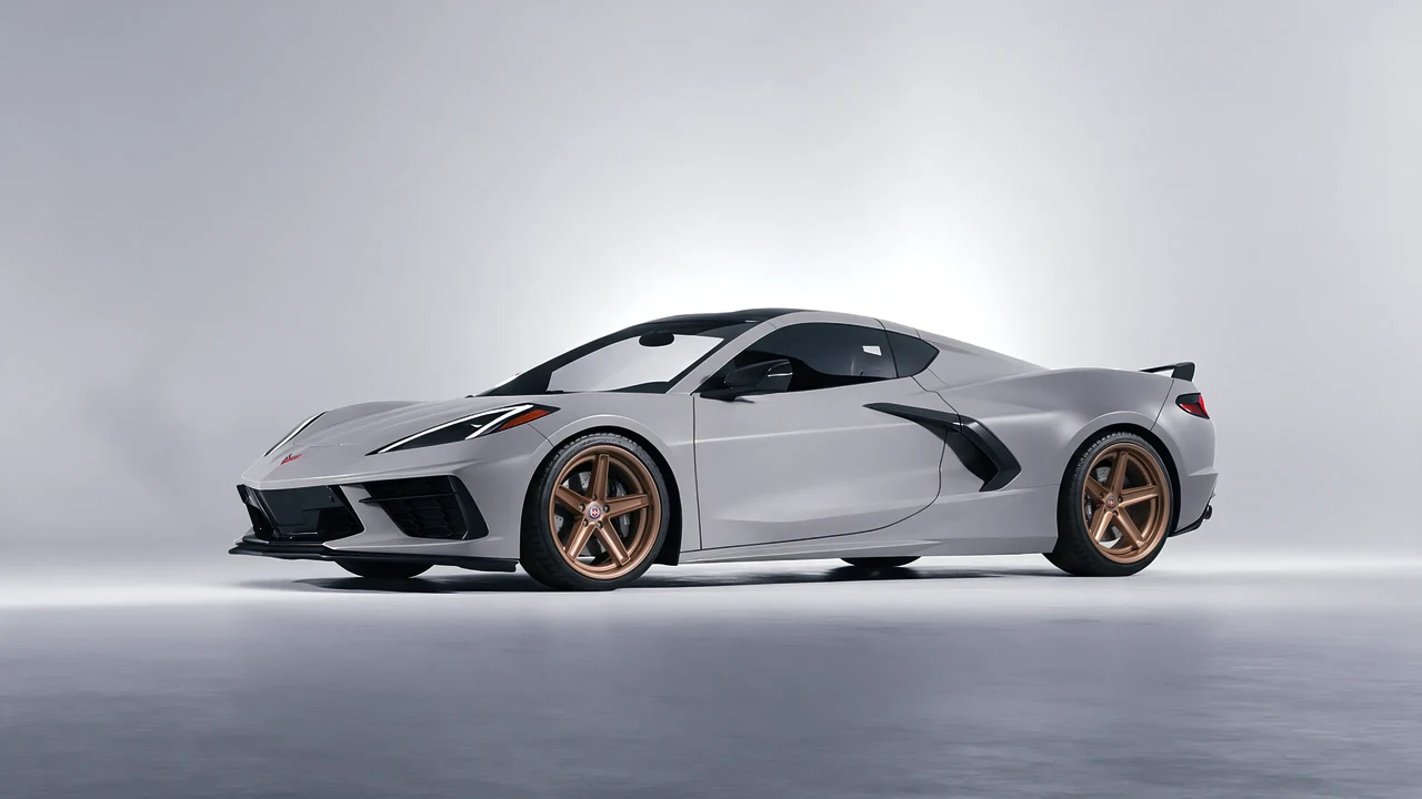 Chevrolet Corvette Z51 2021 on HRE Performance Wheels Tusk forged wheels, front three-quarter view