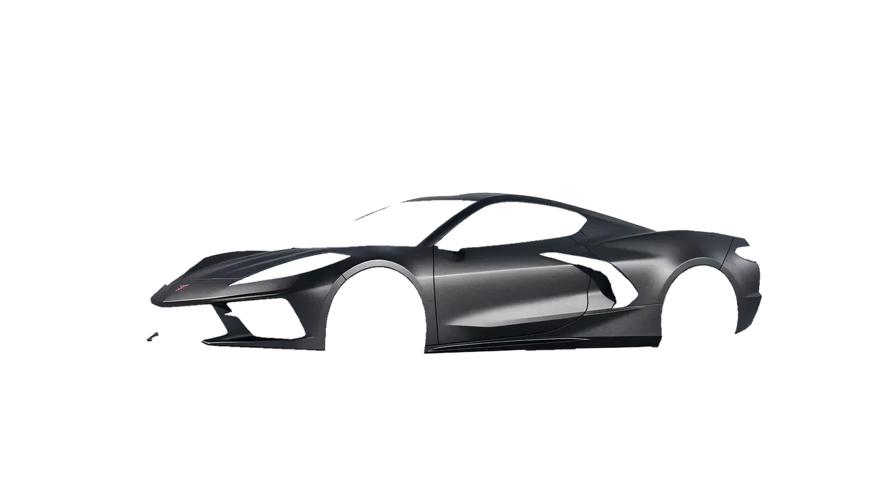 Chevrolet Corvette Z51 2021 wrapped in Black Rock Grey (Avery Dennison SW900-823-M), front three-quarter view