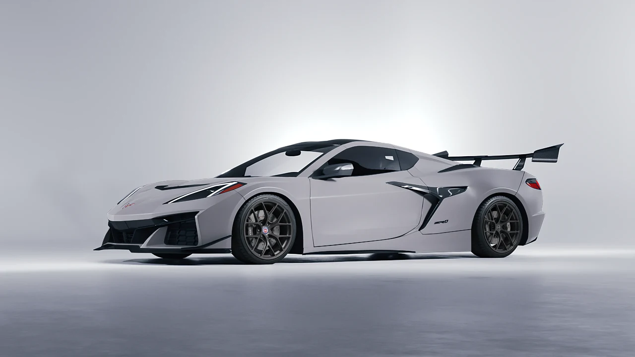 Chevrolet Corvette ZR1 2025 on HRE Performance Wheels R161-Lightweight forged wheels, front three-quarter view