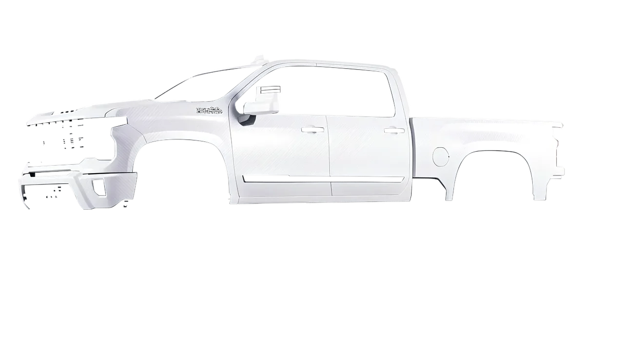 Chevrolet Silverado 2500 HD 2024 wrapped in Carbon Fiber White (Avery Dennison SW900-115-X), front three-quarter view