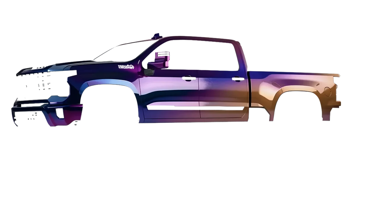 Chevrolet Silverado 2500 HD 2024 wrapped in Gloss Flip Deep Space (3M GP278), front three-quarter view