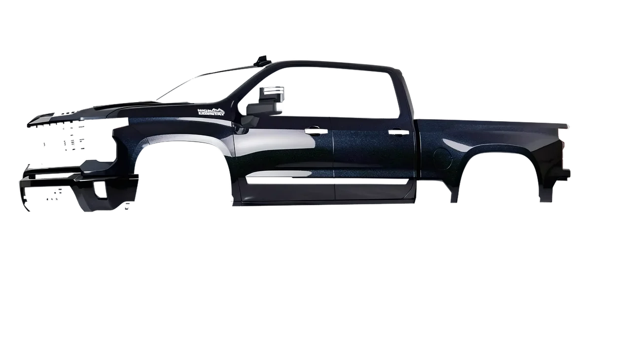 Chevrolet Silverado 2500 HD 2024 wrapped in Mystery Black (Avery Dennison SW900-184-M), front three-quarter view