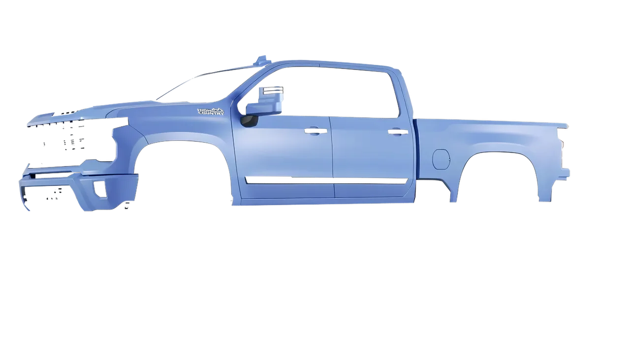 Chevrolet Silverado 2500 HD 2024 wrapped in Dreamline Blue (Avery Dennison SW900-616-O), front three-quarter view