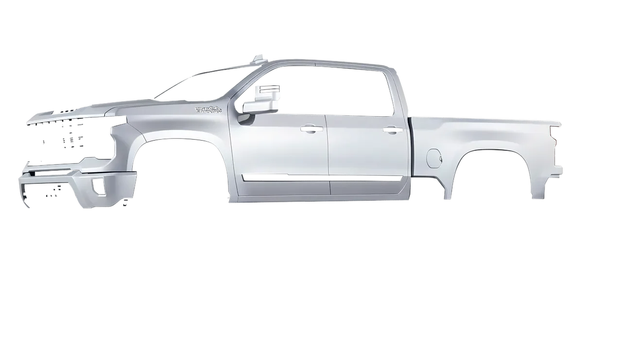 Chevrolet Silverado 2500 HD 2024 wrapped in Matte Silver (3M M21), front three-quarter view