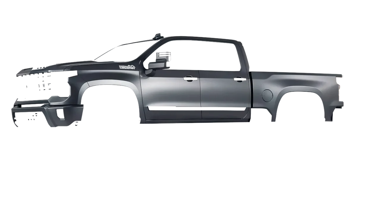Chevrolet Silverado 2500 HD 2024 wrapped in Black Rock Grey (Avery Dennison SW900-823-M), front three-quarter view