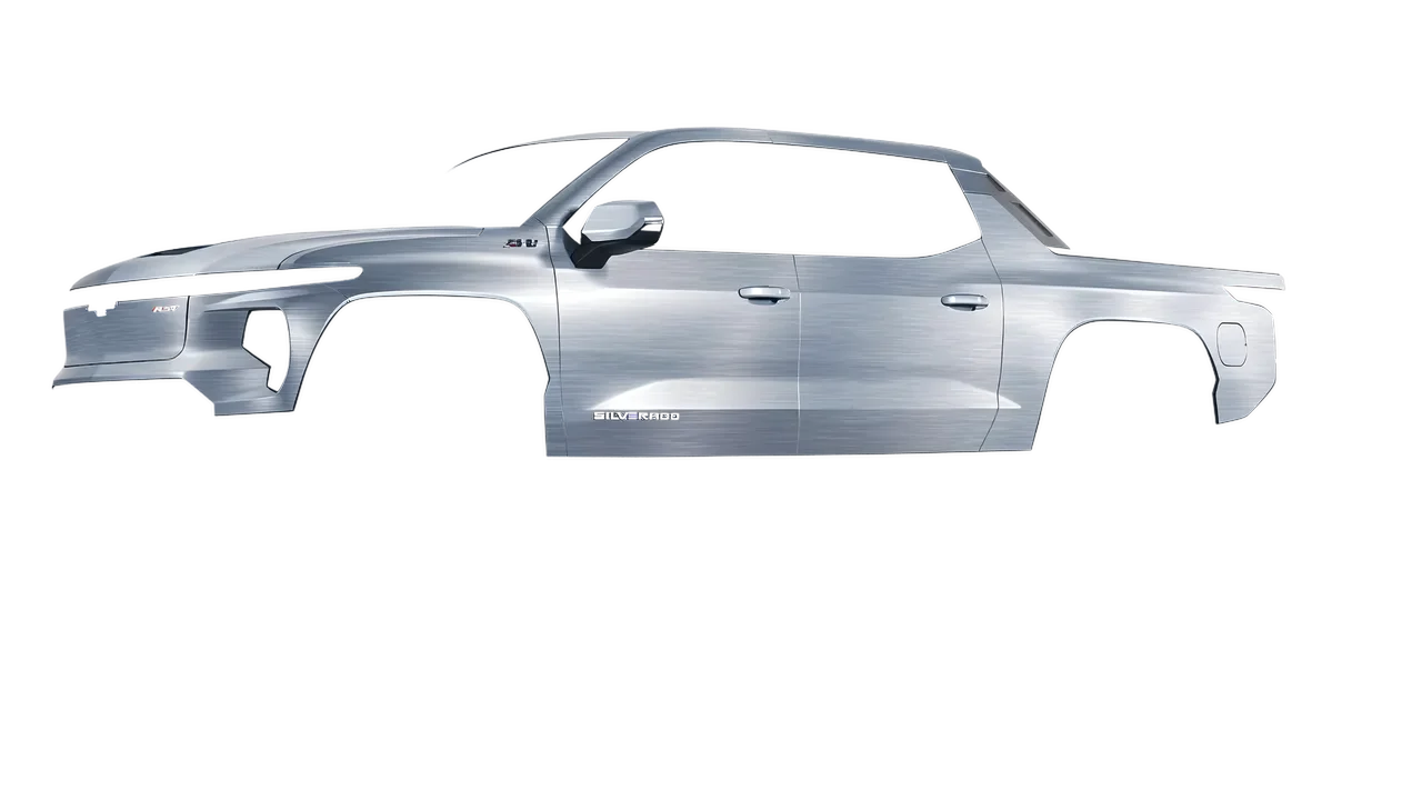 Chevrolet Silverado EV RST 2024 wrapped in Brushed Aluminum (Avery Dennison SW900-812-X), front three-quarter view