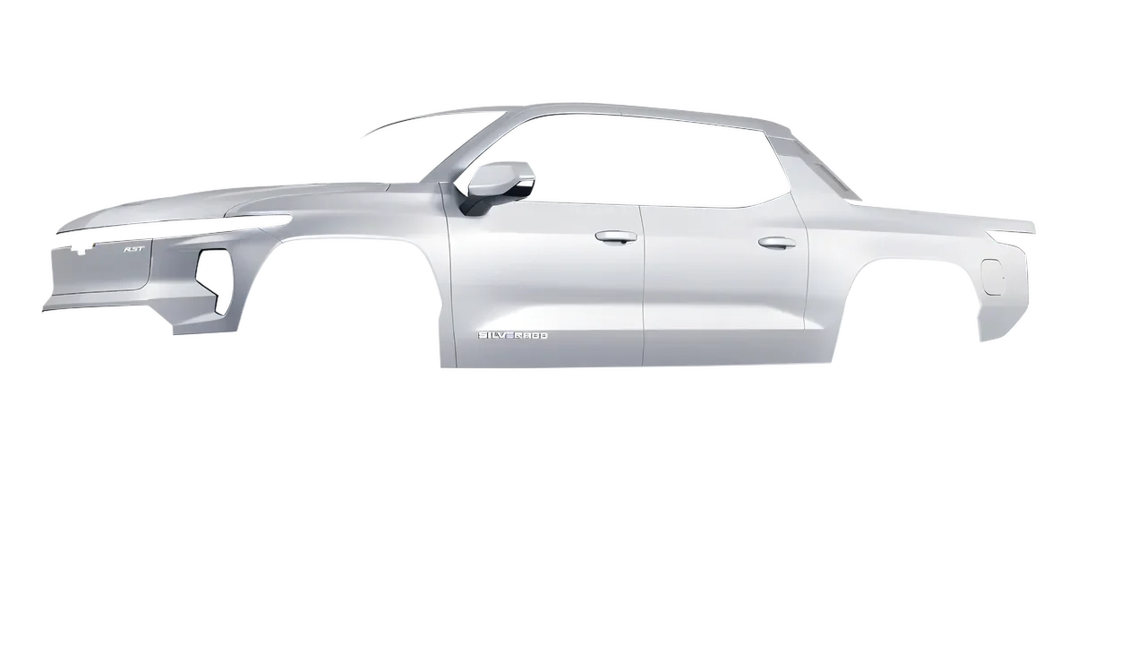 Chevrolet Silverado EV RST 2024 wrapped in Matte Silver (3M M21), front three-quarter view
