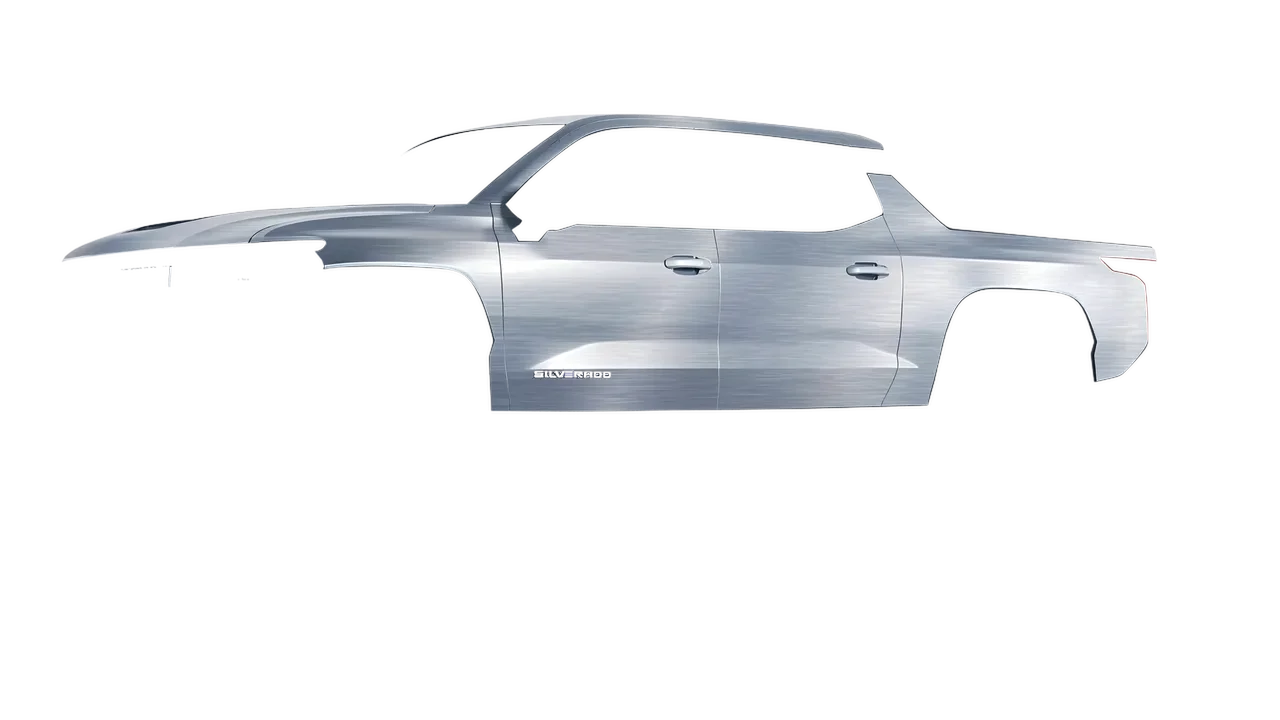 Chevrolet Silverado EV WT 2024 wrapped in Brushed Aluminum (Avery Dennison SW900-812-X), front three-quarter view