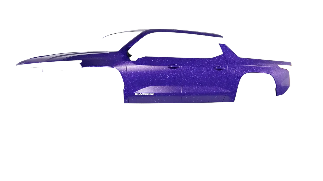 Chevrolet Silverado EV WT 2024 wrapped in Purple (Avery Dennison SW900-587-D), front three-quarter view