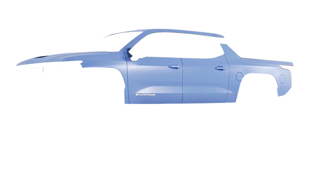Chevrolet Silverado EV WT 2024 wrapped in Dreamline Blue (Avery Dennison SW900-616-O), front three-quarter view