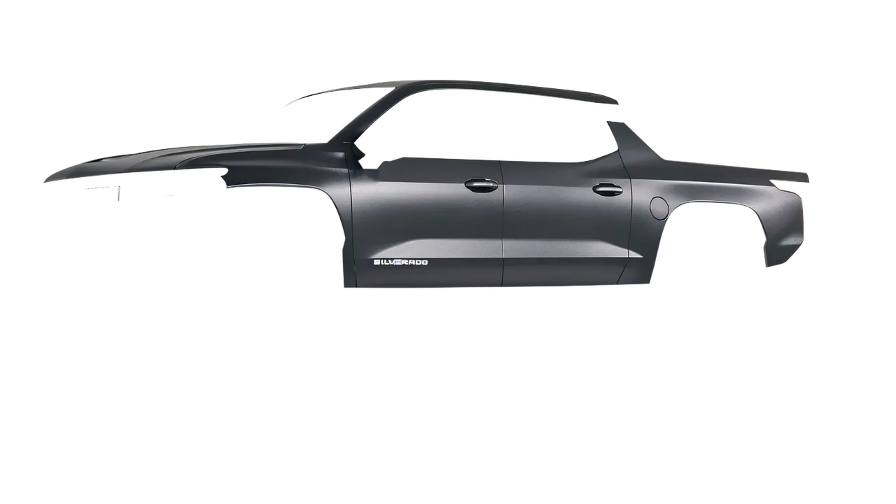 Chevrolet Silverado EV WT 2024 wrapped in Black Rock Grey (Avery Dennison SW900-823-M), front three-quarter view