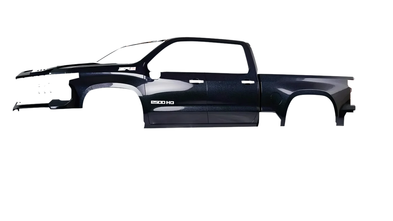 Chevrolet Silverado HD ZR2 2024 wrapped in Mystery Black (Avery Dennison SW900-184-M), front three-quarter view