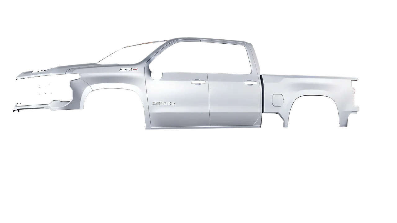 Chevrolet Silverado HD ZR2 2024 wrapped in Matte Silver (3M M21), front three-quarter view